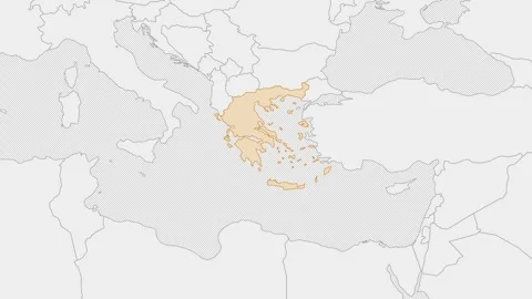 Greece country map on the world map. Stock Footage 289830432