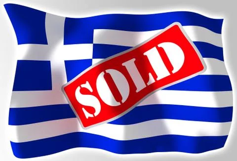 Greece crisis concept flag Stock Illustration