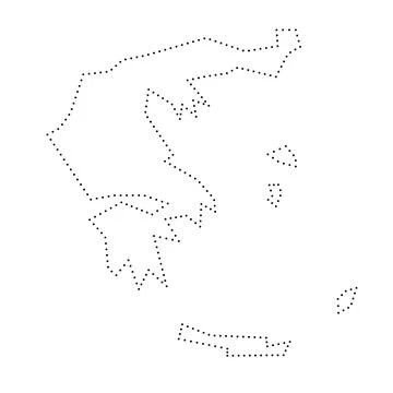 Greece dotted outline vector map Stock Illustration