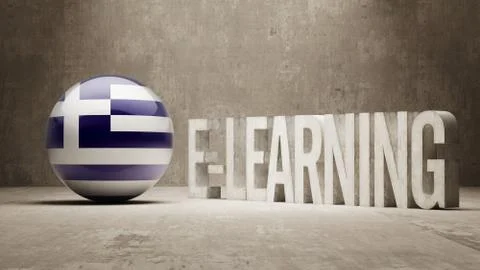 Greece. E-Learning  Concept Illustrazione stock