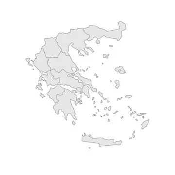 Greece editable vector political map EPS Stock Illustration