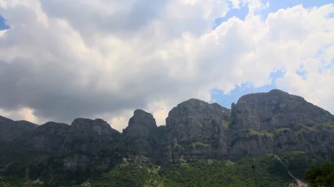 Greece epirus mountain peak timelapse clouds zagorohoria papigo Video stock 128311247