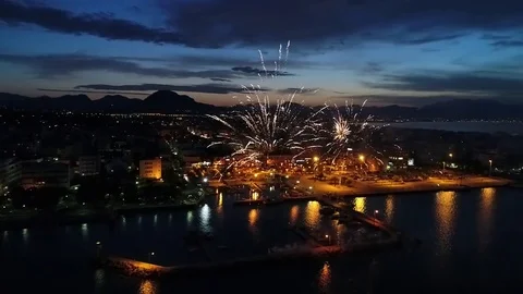 Greece fireworks Stock Footage