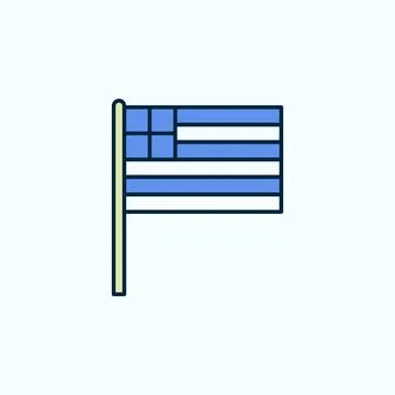 Greece flag 2 colored line icon. Simple colored element illustration. Greece Illustrazione stock