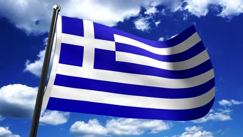 Greece - flag and sky in background Stock Footage 257412735