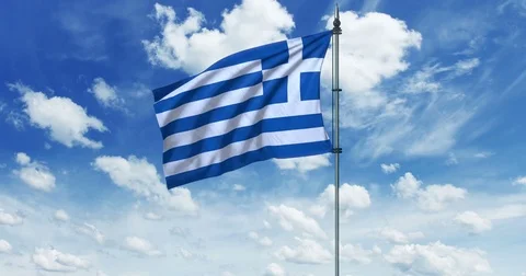 Greece flag animation, alpha channel Stock Footage 79857864
