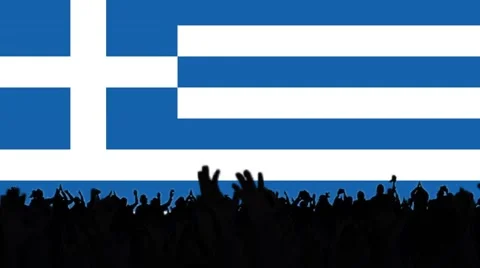 Greece flag background with people Stock-Footage 62858830