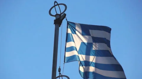 Greece flag on the background of sky Vidéo 68745079