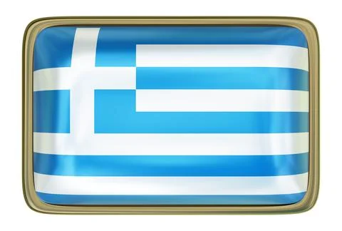 Greece Flag Badge Stock Illustration