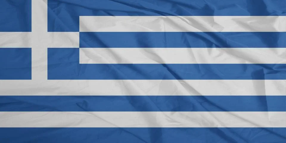 Greece Flag blowing in the soft air Stock Photos