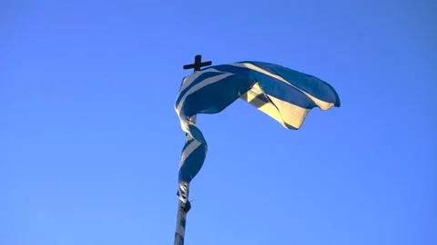 Greece flag broll Stock Footage 224832646