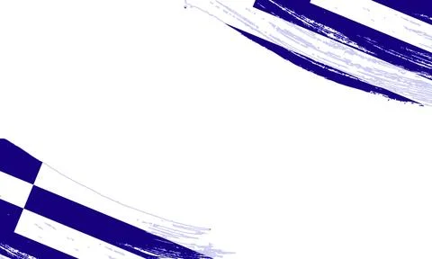 Greece Flag with Brush Stroke Effect, Grunge brush stroke. Watercolor paint.. Stock Illustration