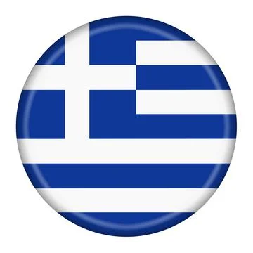 Greece flag button 3d illustration with clipping path Stock Illustration