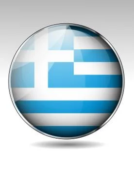Greece flag button Stock Illustration