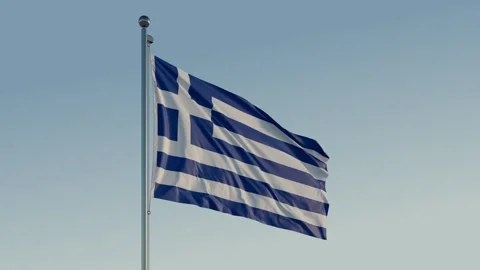 Greece Flag: Cinematic Loopable Motion with Blue Sky in 4K ProRes 422 HQ Stock Footage 267466137