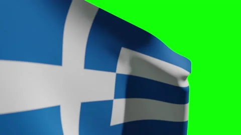 Greece Flag Close Stock Footage 135839403