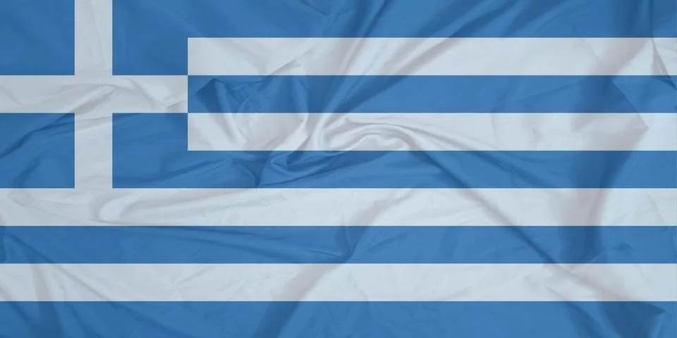 Greece Flag cloth fluttering in the air Stock Photos