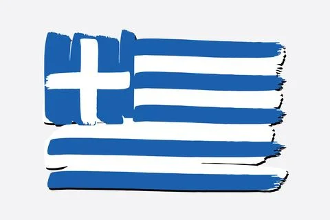 Greece Flag with colored hand drawn lines in Vector Format Stock Illustration