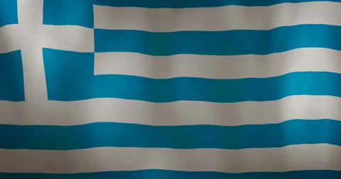Greece flag fabric texture waving in the wind. Stock Footage 95452319