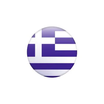 Greece Flag. Flag Glossy Button. Stock Illustration