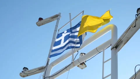 Greece Flag On Flagpole 動画素材 194484963