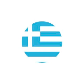 Greece Flag Flat Vector Icon - Circle Stock Illustration