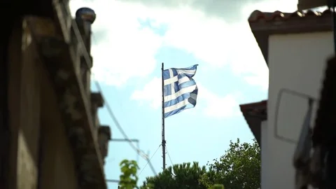 Greece flag Stock Footage 81256394