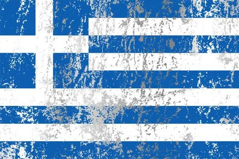 Greece flag with grunge effect. Stock Illustration