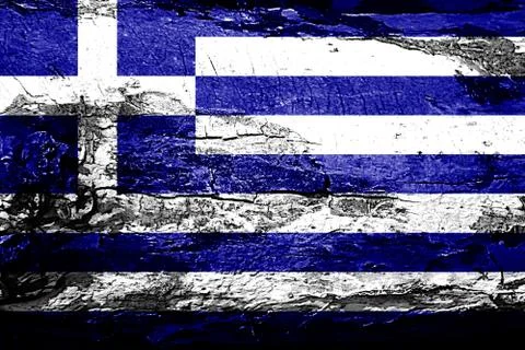 Greece flag with grunge texture Stock Illustration