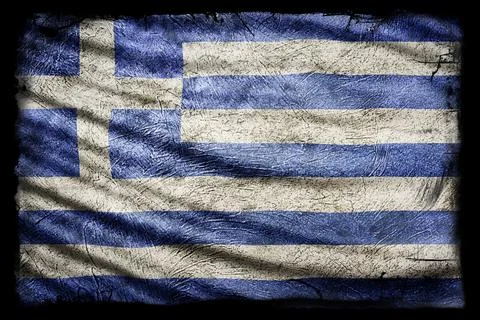 Greece Flag, Grunge Texture Stock Illustration