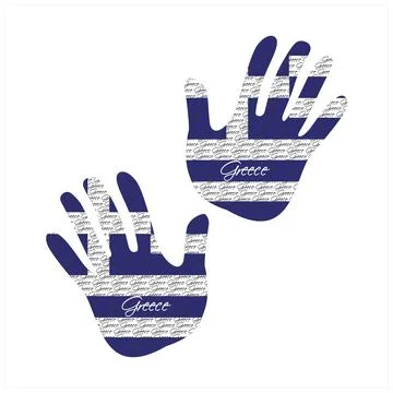 Greece flag hand vector Stock Illustration