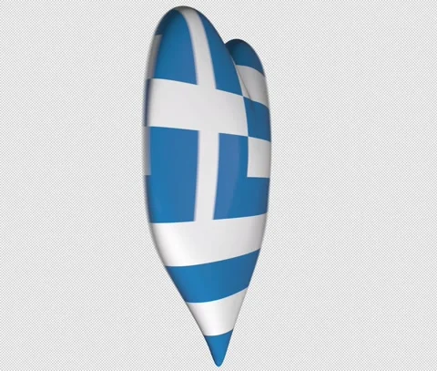 Greece Flag Heart Turning Vídeos de archivo 143621204