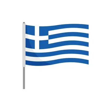 Greece flag icon flat vector. National greek Illustrazione stock