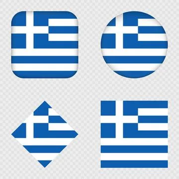 Greece Flag Icons Pack. Vector illustration. Stock Illustration