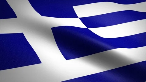 Greece Flag Loop - waving flag with highly detailed fabric texture seamless loop Stock-Footage 121978204
