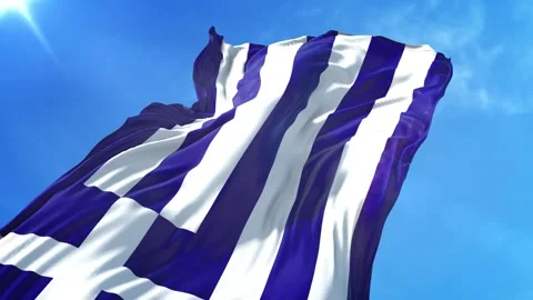 Greece Flag Low Angle View Stock-Footage 295690928