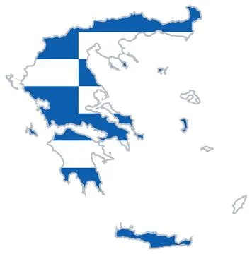Greece flag map Stock Illustration
