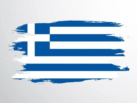 Greece flag painted with a brush Stock Illustration