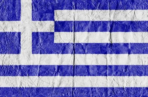Greece Flag on a Paper in close-up Illustrazione stock