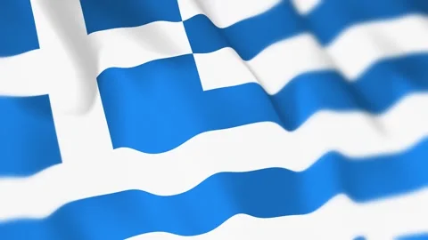 Greece Flag Seamless Loop 4k 60fps on Sky Background Stock Footage 340350022
