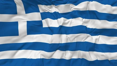 Greece Flag Seamless Looping Background Waving Slow Motion Stock Footage 234311096