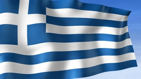 Greece Flag - Set of 3 Angles with Masks [3WaveSeries] Stock Footage 104586115