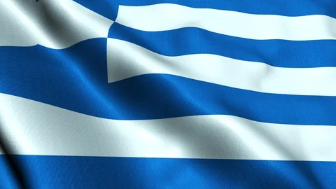 Greece flag slow waving Видео 94987132