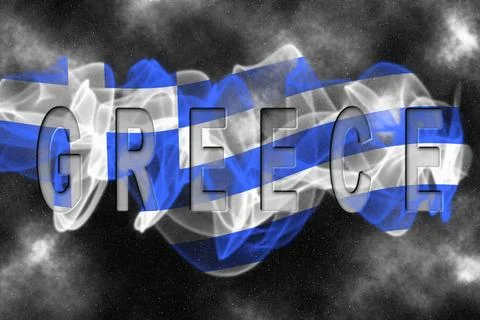 Greece Flag with Starry Background Stock Illustration
