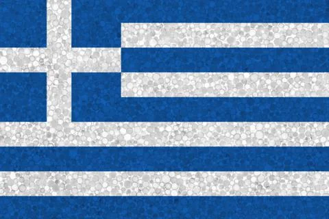 Greece flag on styrofoam texture Stock Photos