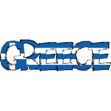 Greece flag text Stock Illustration