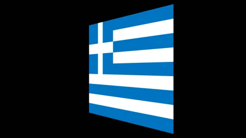 Greece flag turning horizontally Stock Footage 90736743