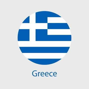 Greece flag vector icons set of illustrations Stock Illustration