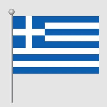 Greece flag vector template background realistic copy Stock Illustration