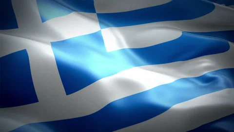 Greece flag video waving in wind. Realistic Greek Flag background. Stock Footage 97701800